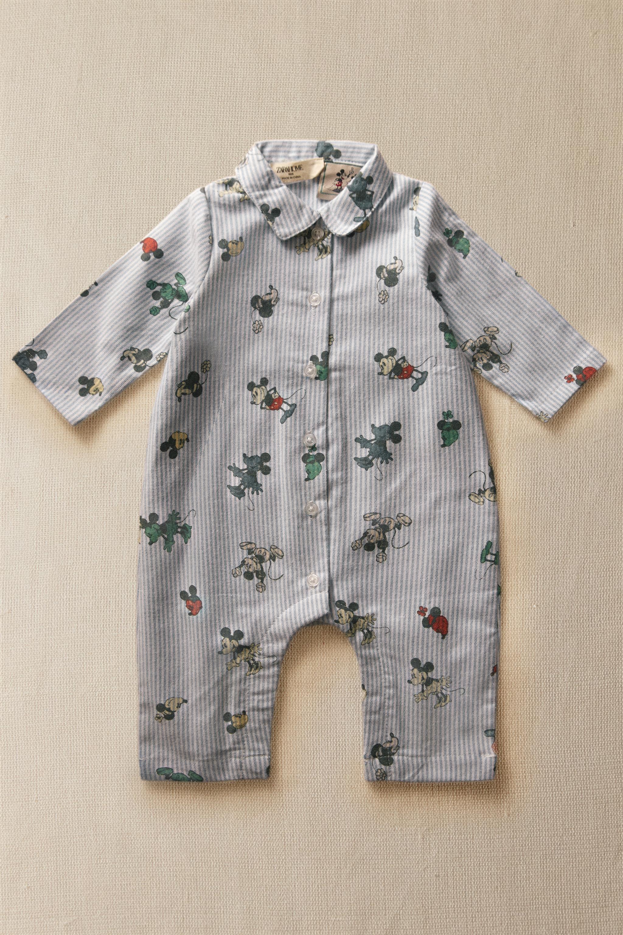 BABY MICKEY & MINNIE ©DISNEY FLANNEL FOOTED ROMPER